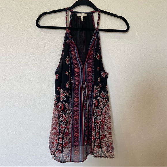 Joie Shara Silk Floral Tassel Tank Top Black Small - Picture 4 of 8